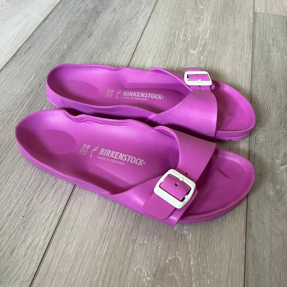 Birkenstock 'Madrid' EVA Women's 8 Buckle Slide Comfort Sandal Hot Pink Purple - Picture 5 of 9